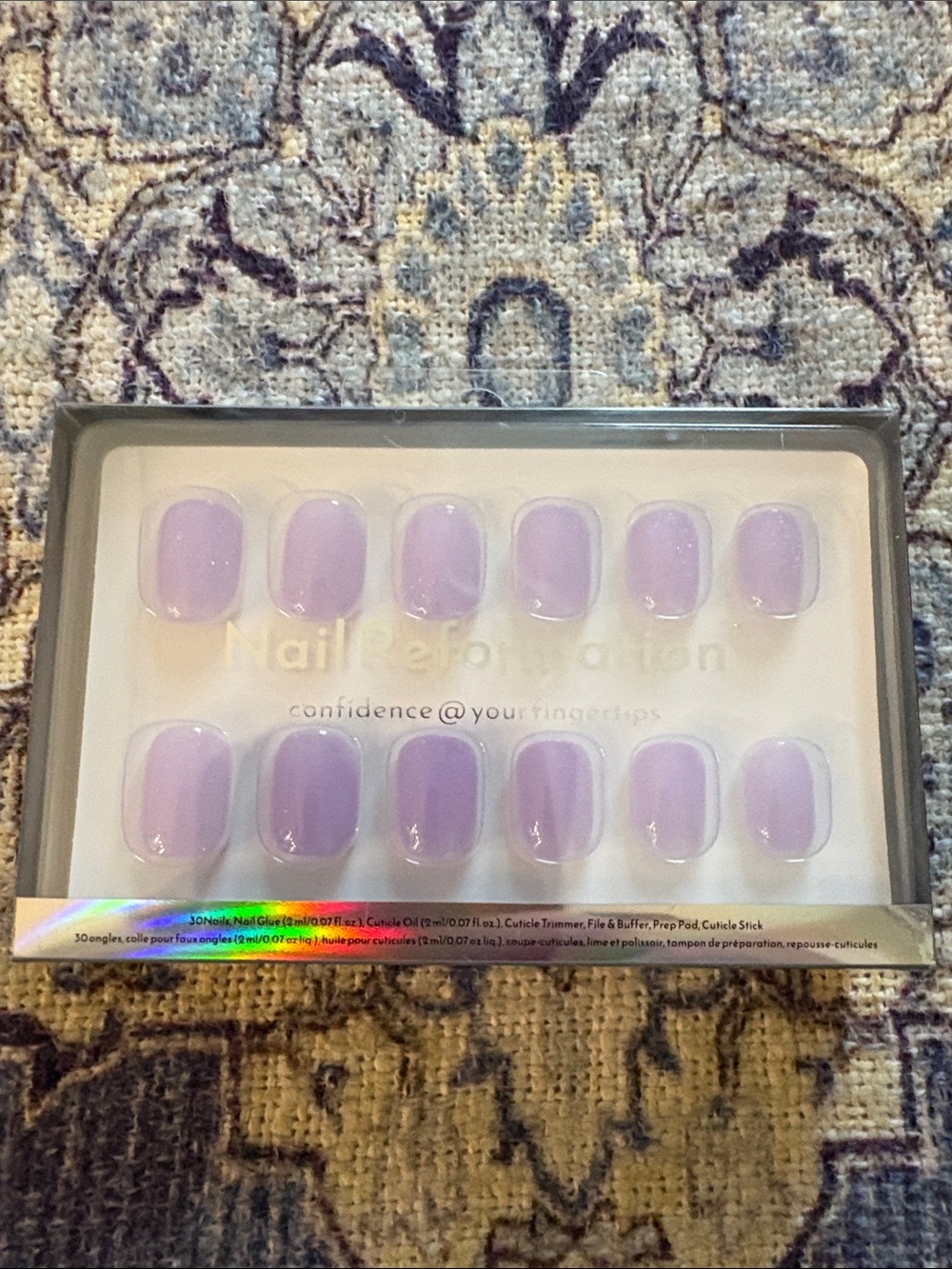 Soft Lilac Press-On Nail Set for Women - Elegant Pastel Manicure
